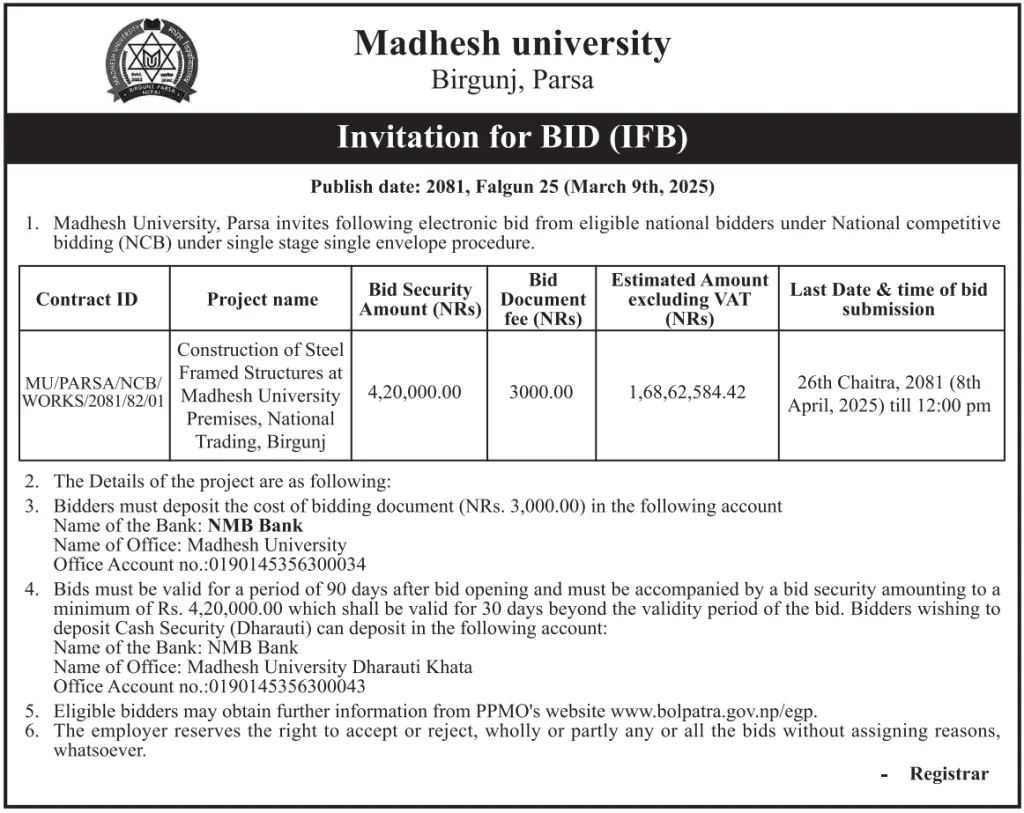 madhesh university 11th march notice